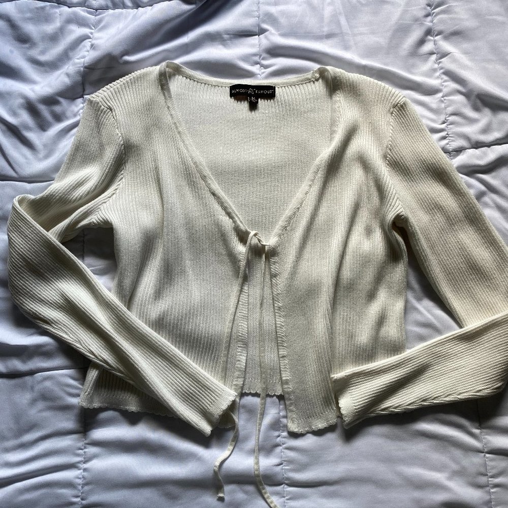 Tie Front Cropped Cardigan